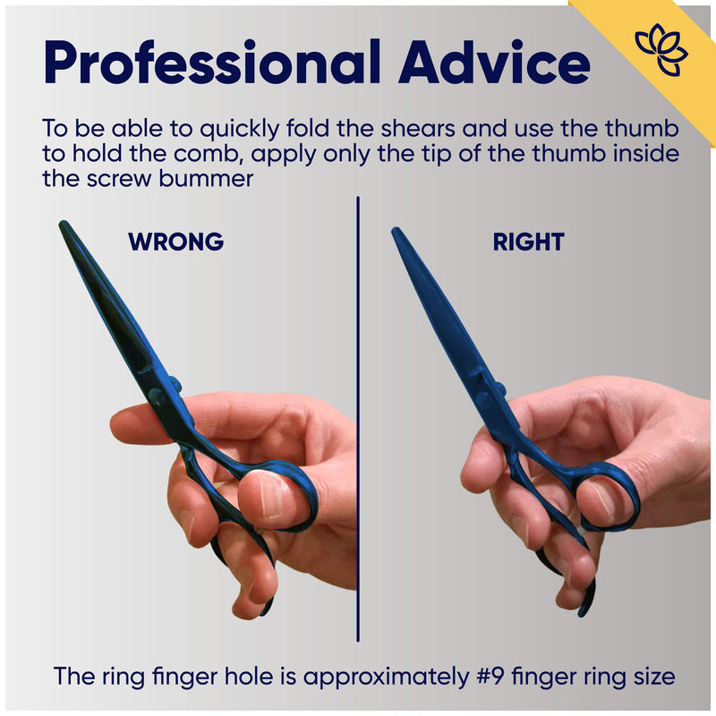 Equinox Razor Edge Series Professional Hair Scissors - 6.5” Premium Japanese Stainless Steel Hair Cutting Scissors, Hair Shears for Hair Cutting, Barber Accessories & Hair Salon Supplies - Blue - PawsPlanet Australia