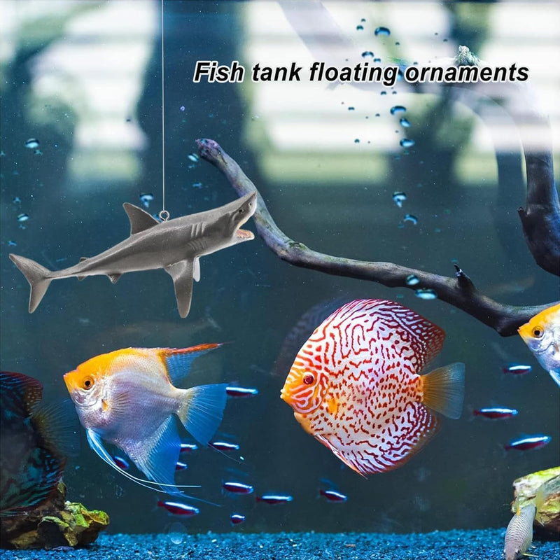 Floating Shark Ornament - Adjustable Aquarium Shark Animal Decor, Shark Pool Décor | Aquarium Floating Shark Ornaments Thematic Ornaments Suitable for Aquarium All Kinds of Fish Tank and Home - PawsPlanet Australia