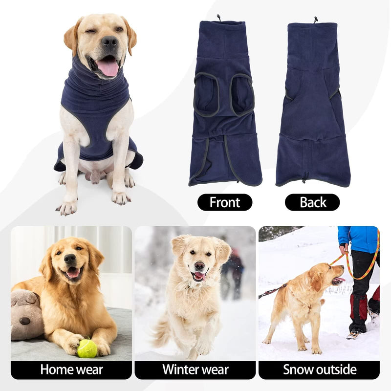 HEYWEAN Dog Fleece Sweaters Sleeveless and Pullover Design Sweatshirt Vest for Dog Small Medium Large XX-Large DarkBlue - PawsPlanet Australia