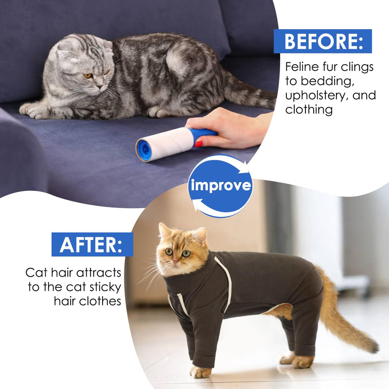 Coffee XXL Cat Recovery Pajamas - Long Sleeve, Prevents Hair Loss, Ideal for Post-Surgery Female Cats XX-Large Coffee - PawsPlanet Australia