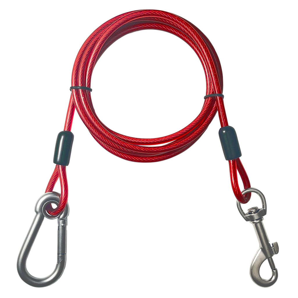 5FT Short Leash for Dog Training - Heavy Duty Dog Tie Out Cable for Small to Large Dogs - Chew-Proof Dog Tether for Indoor and Outdoor Use - Perfect for Yard, Potty Train, Camping - Red 5 ft - PawsPlanet Australia