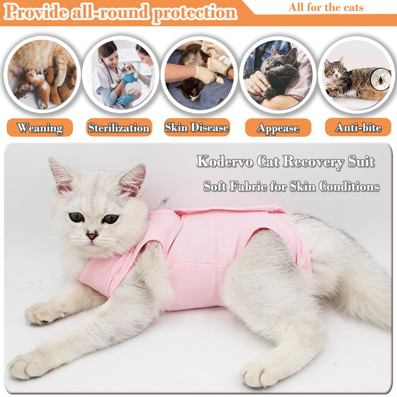 Cat Recovery Suit for Abdominal Wounds or Skin Diseases, Breathable Cat Surgery Recovery Suit E-Collar Alternative for Cats, After Surgery Wear Surgical Suit for Cats Anti Licking Wounds Medium Pink - PawsPlanet Australia