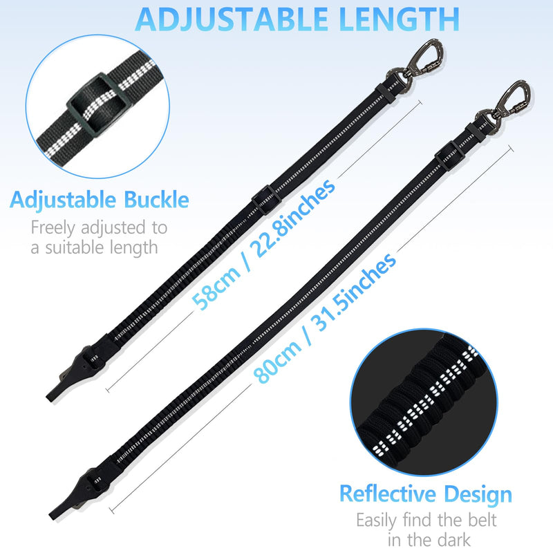 Dog Seat Belt for Car, 3-in-1 Adjustable Dog Seat Belt with Carabiner, Latch & Buckle, Heavy Duty Dog Car Harness Tether with Bungee Buffer, Pet Safety Restraint for Small Medium Large Dogs - PawsPlanet Australia