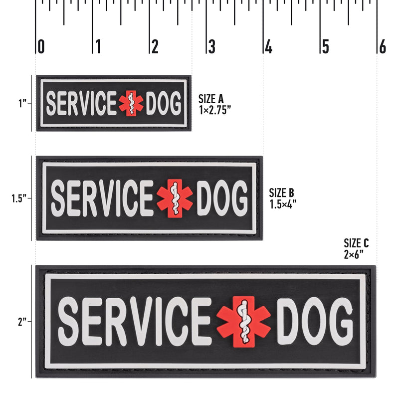 Dogline Service Dog Patch for Harness and Vest Removable 3D Rubber Patches Hook Backing for Small or Large Working Dogs - PawsPlanet Australia