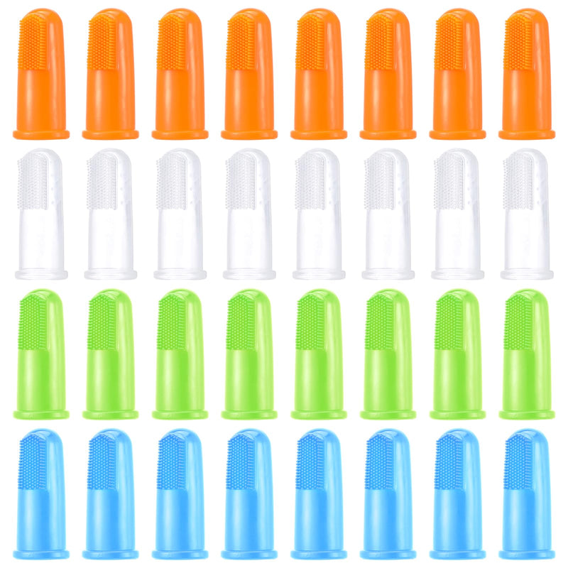 64 Packs Dog Toothbrush Soft Finger Brushes Pet Finger Easy Teeth Cleaning Dog Tooth Oral Care Pet Dental for Small Cats and Puppy
