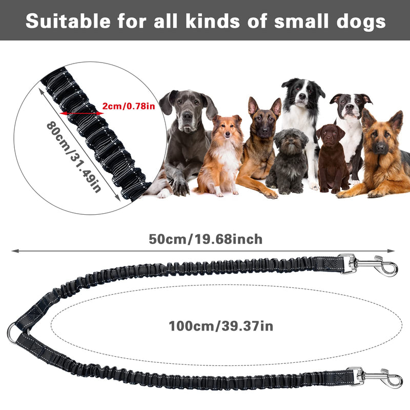 Double Dog Leashes, 360° Swivel Rotation No Tangle Dual Dog Lead Splitter with Adjustable Length Buckle Double Dog Walking & Training Leash No Slip Leash for Outside Running(Black) Black - PawsPlanet Australia