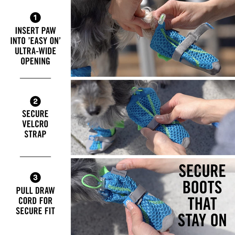 Canada Pooch Dog Boots for Hot Pavement - Dog Boots & Paw Protectors with Anti Slip Rubber | Water Friendly, Breathable Dog Shoes for Hot Days, Great for Dogs Blue - Size 2 - PawsPlanet Australia