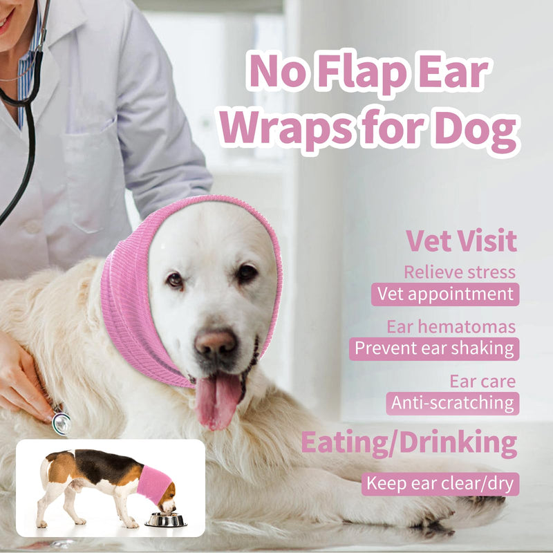 Nanaki Dog Hood No Flap Ear Wrap, Quiet Dog Headband Dog Head Cover No Shake Ear Wrap Dog, The Grooming and Force Drying Pet Ear Protector for Anxiety Relief Calming Dog Ear Covers for Noise Medium Pink - PawsPlanet Australia
