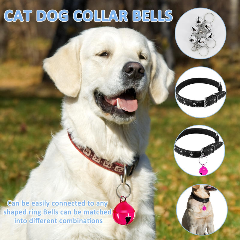 Cat Collar Bell, 40 PCS Bell for Cat Collar with Loud Crisp Sound with Clasps Stainless Prevent Lost Steel Training for Pet Pendant Accessories(Colourful) - PawsPlanet Australia