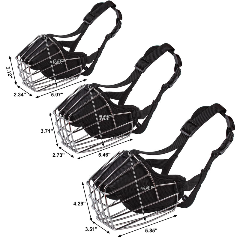 Dog Muzzle Metal Basket for Casaro, Labrador Retriever, Alaskan Malamute, Caucasian Shepherd, Saint Bernard, Bernese Mountain Adjustable Nylon Straps Secure Wire Mask for Biting Chewing Barking (L) L - PawsPlanet Australia