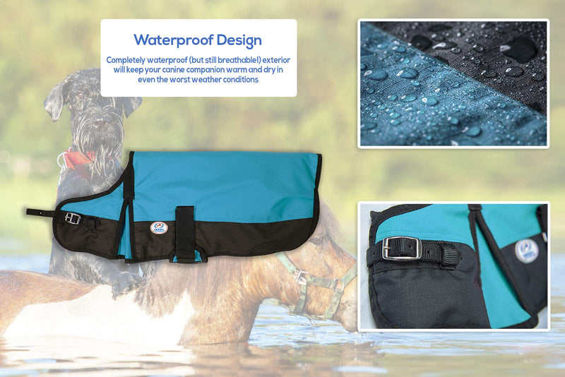 Derby Originals Horse Tough 600D Ripstop Waterproof Winter Dog Coat 150g Medium Weight 22 in Hurricane Blue