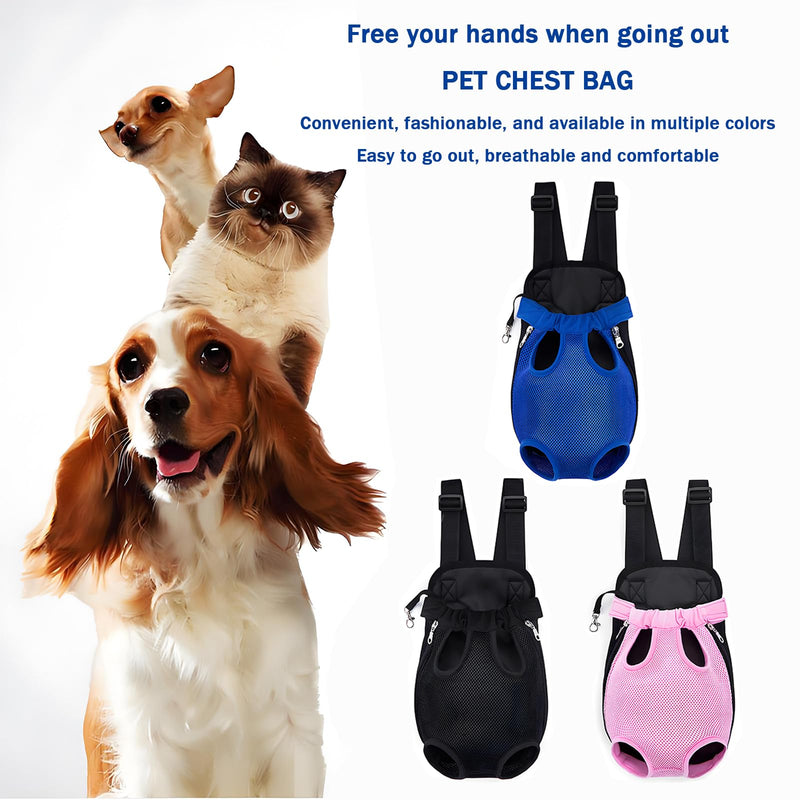 Pet Carrier Backpack, Adjustable Pet Front Carriers for Small Medium Dogs Cats 5-18 Lbs, Legs Out, Dog Cat Carrier Backpack for Hiking,Camping,Traveling,Cycling (Blue, Large（Fit:10-18lb）) Color Blue Large（Fit:10-18lb） - PawsPlanet Australia