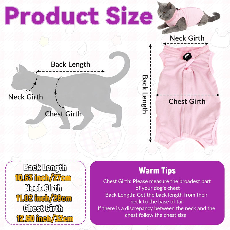 Cat Surgery Recovery Suit Female Medium, Kitten Onesie Bodysuit for Cat After Surgery, Cone of Shame Alternative Suit for Cat Anti Licking Spay Abdominal Wounds Skin Diseases Protection (Purple, M) Purple