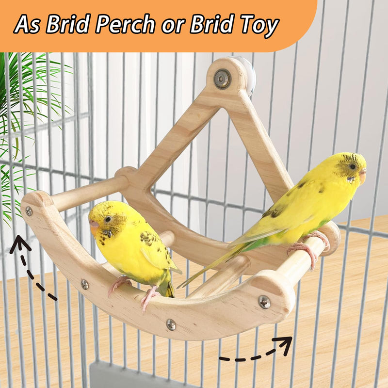 Bird Perch Toy,Wooden Rocking Perch Exercise Wheel, Interactive Bird Intelligence Puzzle for Animals Parrot,Green Cheeks, Baby Lovebird, Chinchilla, Budgie - PawsPlanet Australia