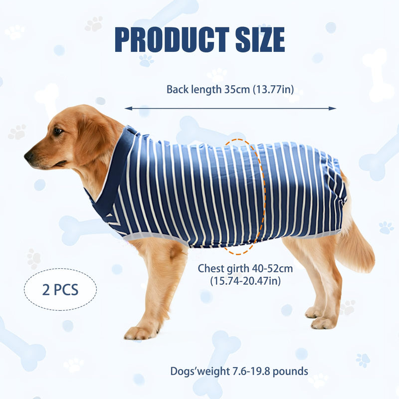 Pack of 2 Dog Bodysuit After Surgery Male, Dog Body Surgery Body Castration Dog Surgery After Surgery, Wound Protection, Soft Recovery Suit, Breathable, Alternative to Elizabeth Collar (Blue)