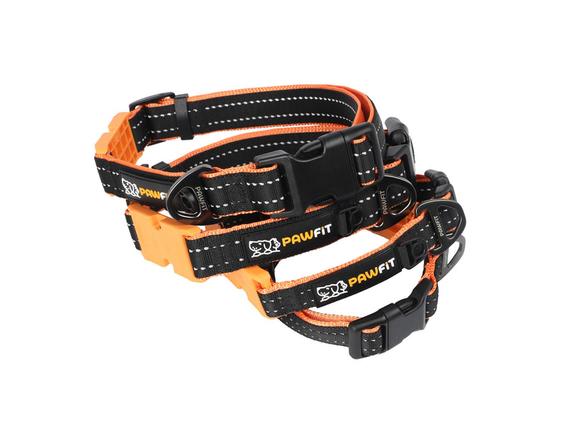 Pawfit 3 Series Collar, Nylon Dog Collar with Safety Buckle, Adjustable Pet Collars with Quick Release Buckle (Black & Orange, Extra large) Black & Orange - PawsPlanet Australia