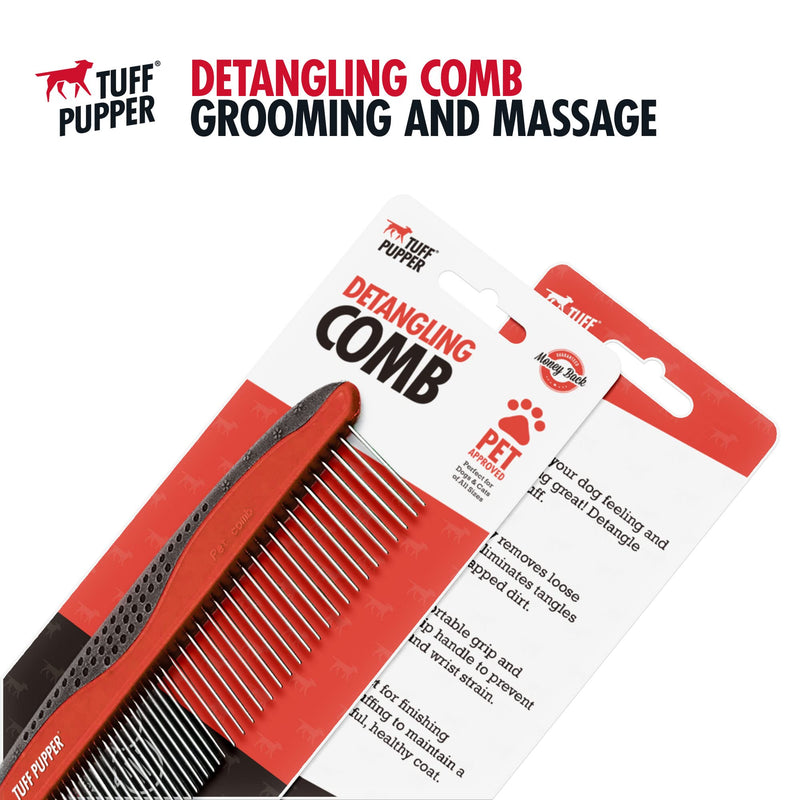 Tuff Pupper Dog Grooming Comb Set | Easily & Safely Remove Matted Knotted Hair | Ergonomic Pet Detangling Combs | No-Slip Safety Handle | Rounded Tips Prevent Scratching | For Poodles & Curly Hair Detangling Combs Set - PawsPlanet Australia