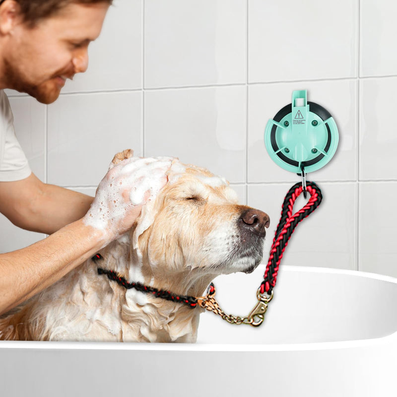 DOCXCDO Heavy Duty Dog Bathing Suction Cups within 100LBS,Portable Dog Grooming Tub Suction Cup,Strong Pet Bath Holder(No Leash) for Shower,Grooming,Blowing,Bathing,Trimming BLUE