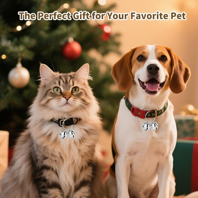 Dog Collar Bells, 2 Pack Extra Loud Dog & Cat Bells for Tracking & Safety, Stainless Steel Pet Tracker Training Bells for Small Medium Large Dogs & Cats (Silver) Silver - PawsPlanet Australia