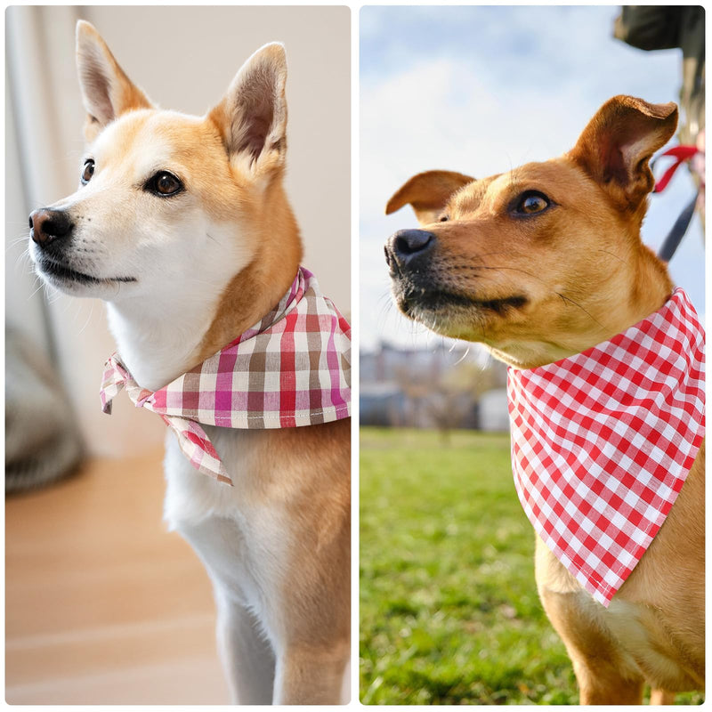 Segarty 30 Pack Triangle Plaid Bibs, 22.8"x15.7" Pet Scarf Washable Dog Bandanas Accessories Bulk for Small Medium Dogs Cats Large Puppy, Adjustable Reversible Boy Pets Birthday Kerchief Assorted_22.8"x15.7"_30PCS - PawsPlanet Australia