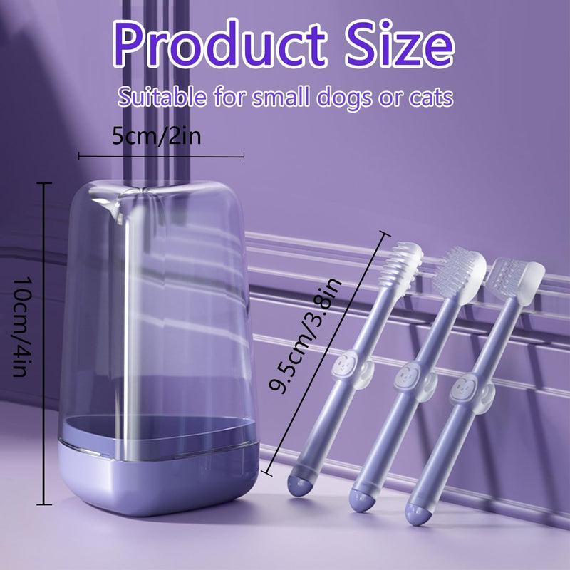 3PCS Cat Toothbrush Kit, Dog Toothbrush Kit, Pet Toothbrush Set for Cats and Dogs - Complete Oral Care with Soft Bristles - Ideal for Teeth Cleaning, Dental Hygiene, Plaque Removal - PawsPlanet Australia
