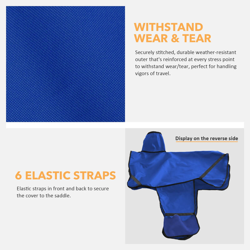 Harrison Howard 600 Denier Splash-Resistant Protective Saddle Cover Protection from Scratches, Direct Sunlight, and Dust/Debris Keeps Saddle in Pristine Condition-Blue - PawsPlanet Australia
