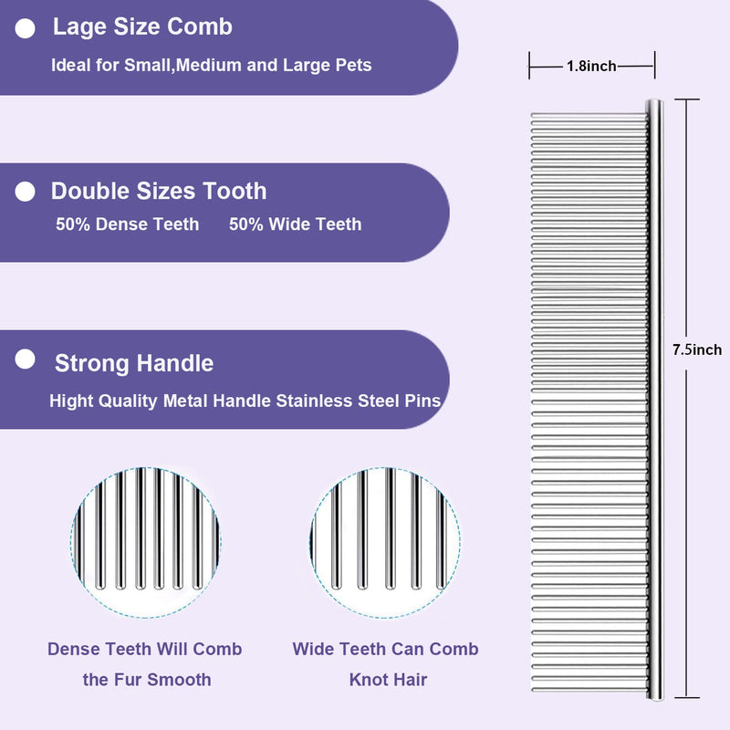 Large Wooden Slicker Brush for Dogs & Mid Plastic Slicker Brush for Goldendoodles & Pet Comb Value Kit,Slicker Brush for Poodles Doodle with Ergonomic Handle Best Extra Long Pin Dog Grooming Brush - PawsPlanet Australia