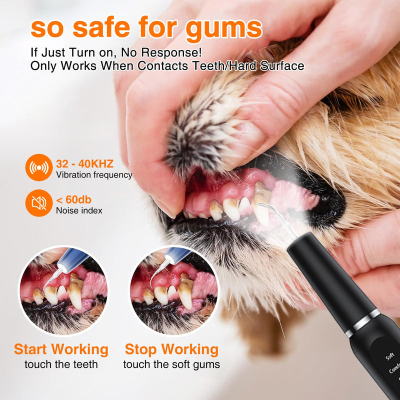 TroisAmis Dog Ultrasonic Plaque Remover for Teeth, Tooth Scaler for Dogs, Dog Teeth Cleaning Kit - Teeth Cleaner with LED Light，Canident Dog Tartar Remover, Electronic Dog Toothbrush, Protect Gums
