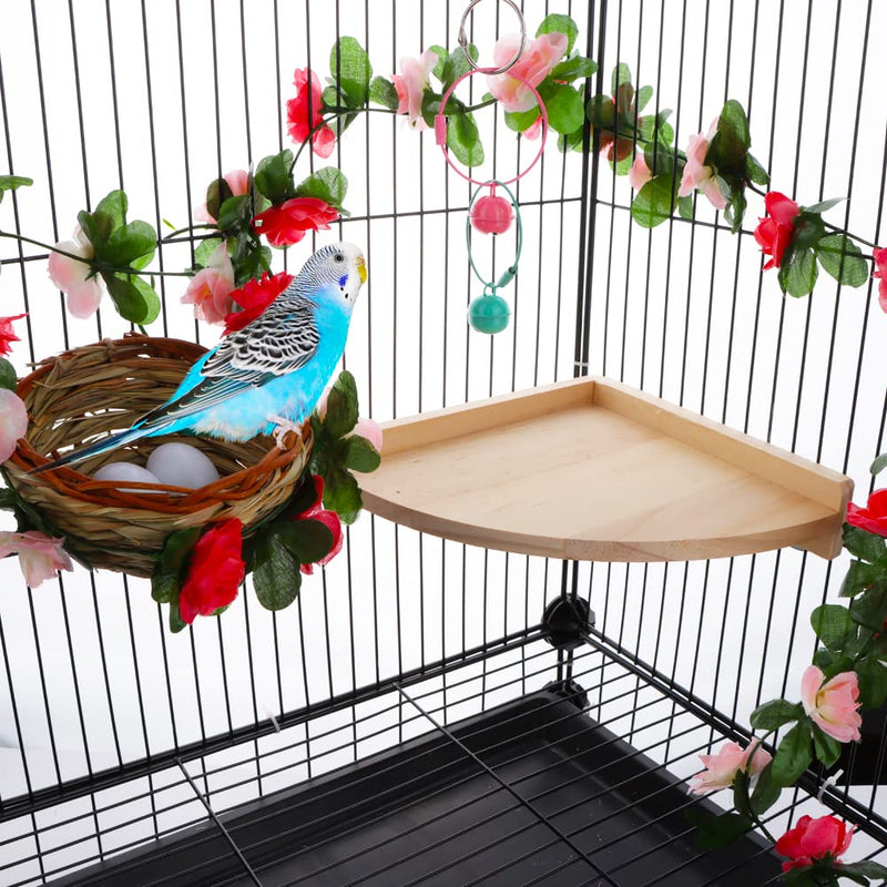 2 Pack Bird Wooden Perch Stand Platform Rack Rest Stand Toy for Bird Parrot Parakeet Conure African Greys Cockatoo Budgies Macaw Lovebird Finch Canary Hamster Gerbil Rat Mouse Cage Shelf Toy - PawsPlanet Australia
