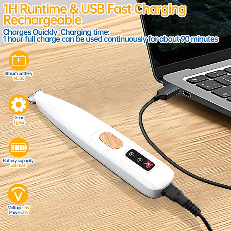 Dog Cat Clippers for Grooming - IPX4 Waterproof, Low Noise, Rechargeable Cordless Pet Clippers with Ceramic Blade & LED Light - Fur Trimmer Kit for Dogs Cats Paws Eyes Ears Face - PawsPlanet Australia