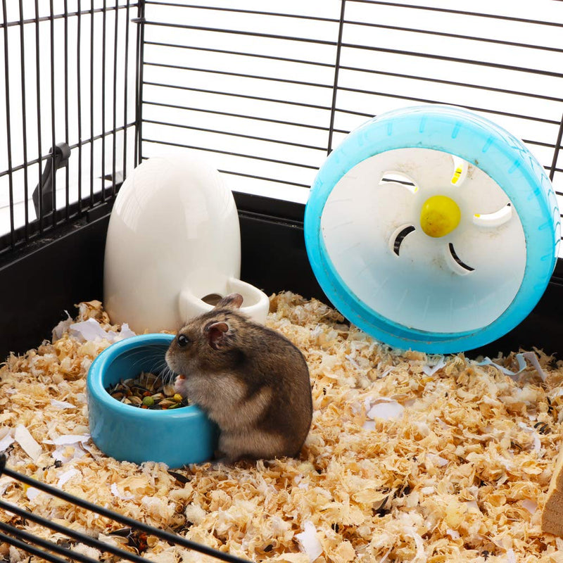 2 Pcs Ceramic Hamster Bowl, Small Animal Food Bowl and Water Dish Feeder for Hedgehog Hamster Guinea Pig Sugar Glider Rat Gerbil Mice Chinchilla (Colors May Vary) - PawsPlanet Australia