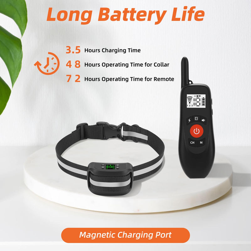 2-in-1 GPS Wireless Dog Fence & Remote Training Collar, Portable Pet Containment System, Electric Dog Fence, Beep/Vibration/Shock Correction Mode, for Dogs Over 18 Lbs