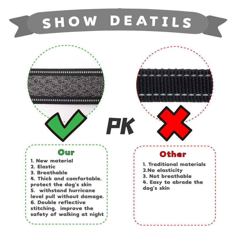 No Pull Dog Harness with Reflective Adjustable,Stops Pets from Pulling and Choking On Walks for Large Dogs (Black, XXL) Black - PawsPlanet Australia