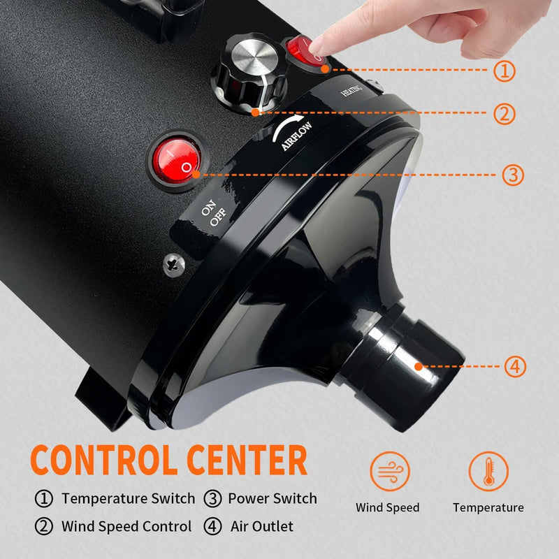 High Velocity Professional Dog Grooming Dryer,Dog Hair Dryer,Adjustable Temperature and Speed,with 4 Nozzles,Perfect for Pet Grooming at Home - PawsPlanet Australia