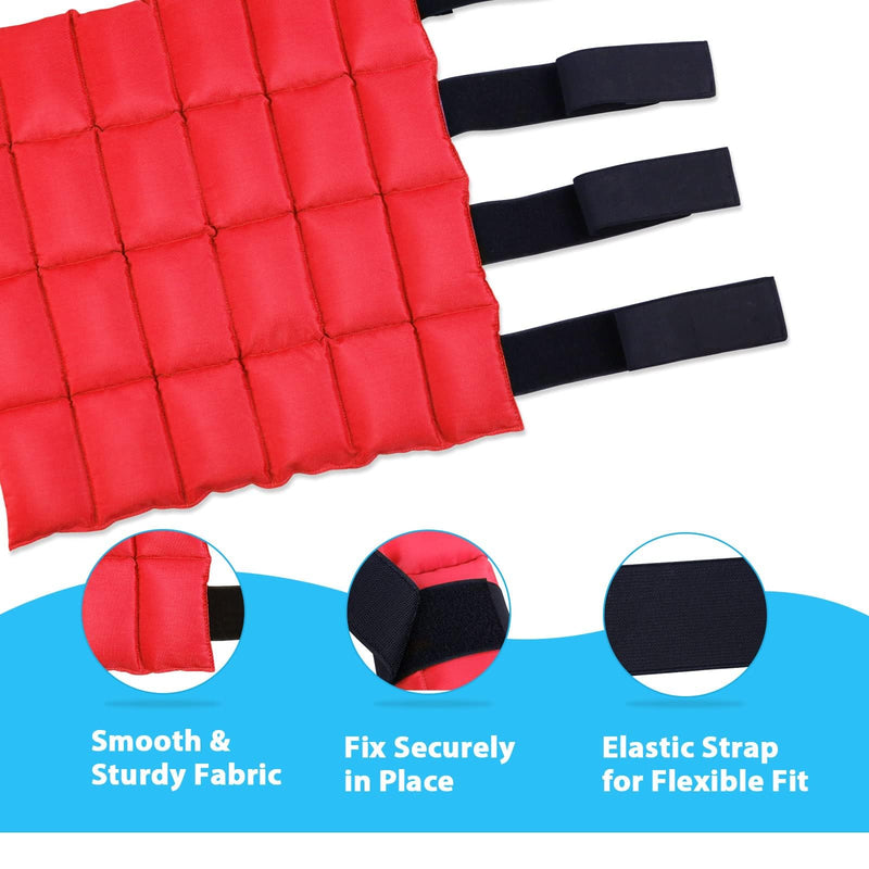 Harrison Howard Ice Boot for Horse Cool Gel Pack Leg Wrap for Treating Full Leg, Knee, Hock Injuries Reusable Ice Cooling Therapy, Universal Size Red