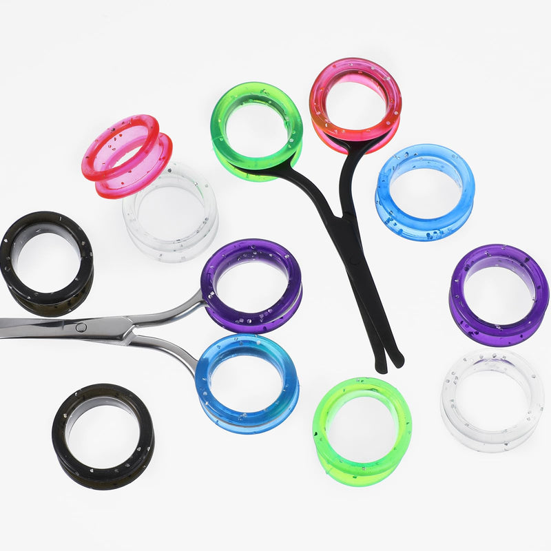 12Pcs Scissors Finger Ring Soft Silicone Scissors, Thumb Insert Finger Protection Ring Scissors Accessories, for Animal Hair Shears for Professional Barbers - PawsPlanet Australia
