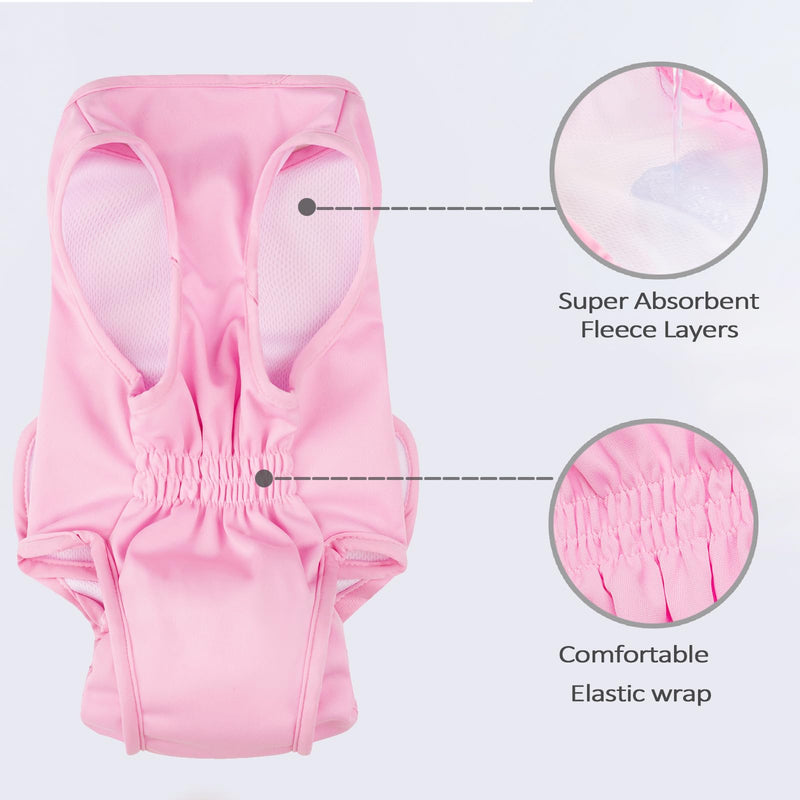Full Body Dog Diaper with a Puppy Nappies Physiological Dog Surgery Recovery Suit for Dogs Cats After Surgery, Soft Breathable Pet Bodysuit Alternative Surgical Suit Puppy Wear (Pink, Medium) Pink - PawsPlanet Australia