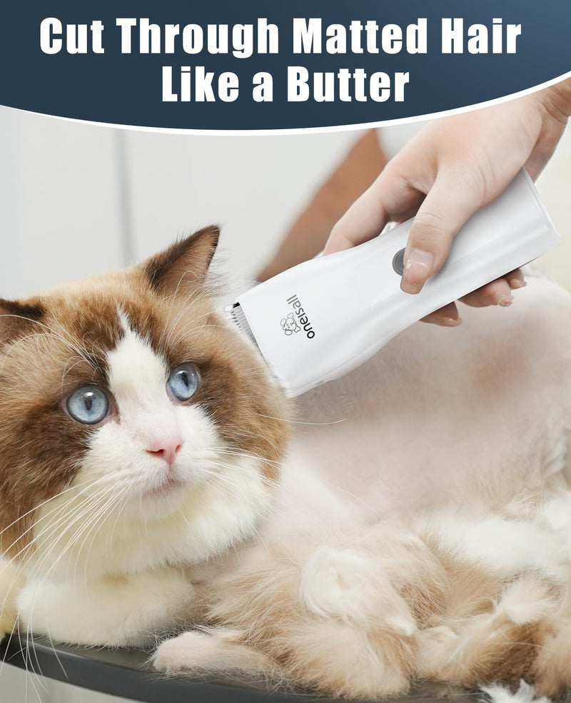 oneisall Pet Clipper for Cat Matted Hair, Pet Shaver for Cats Quiet Pet Hair Clippers Cordless Cat Clippers for Matted Hair Cat Clippers for Long Hair Standard White - PawsPlanet Australia