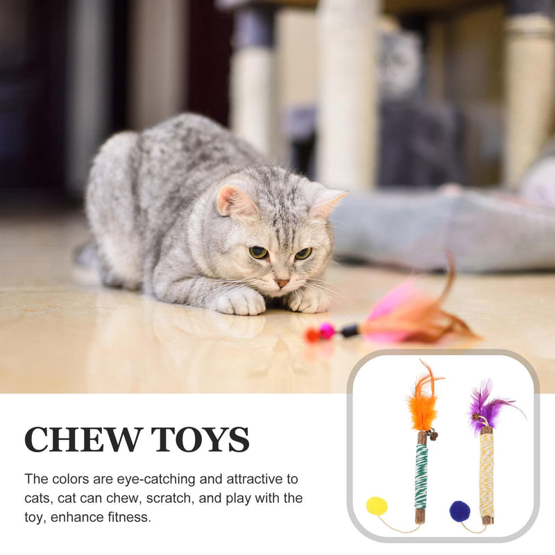 Hemobllo 2 pcs Silvervine Dental Care Chew Stick for Cats Chew Toy made from Actinidia Polygama Promotes Dental Health and Cleaning for Indoor Cats