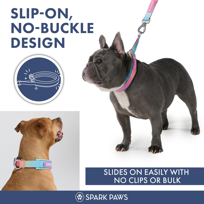 Spark Paws Martingale Dog Collar – Cushioned Slip-On Training Collar, Heavy Duty, Safety-Tested No-Buckle Collar for Medium & Large Dogs - Pastel Icing - C 01 Pastel Icing C: 17" - 18.5" [1.8" wide] - PawsPlanet Australia