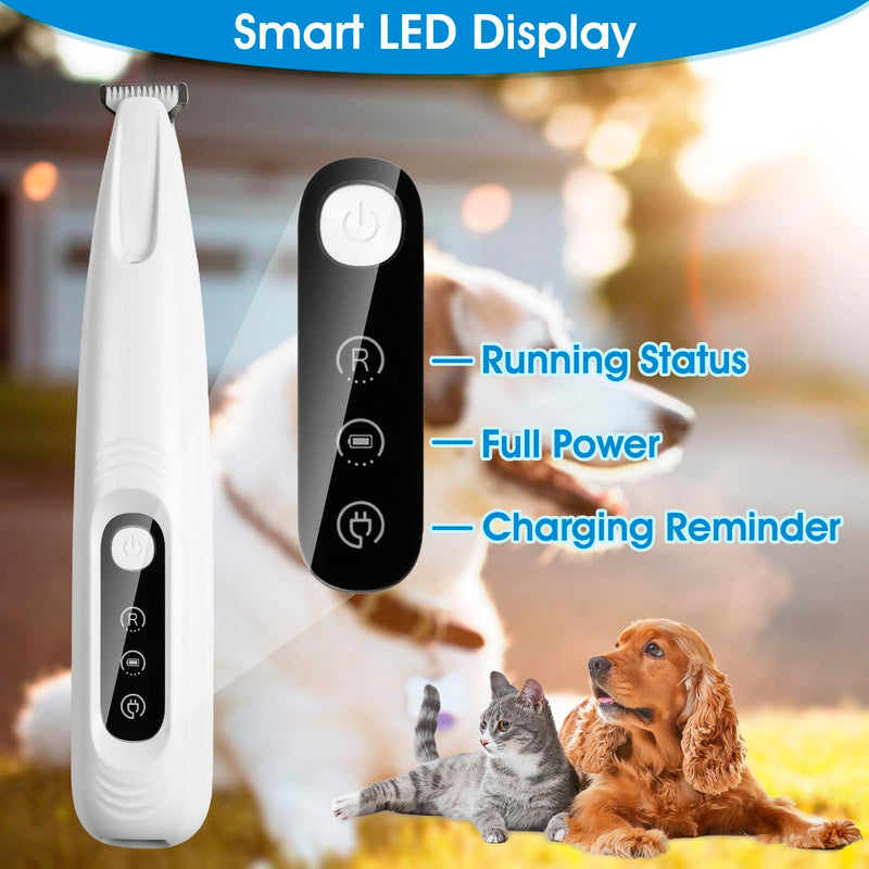 Upgrade Dog Paw Trimmer,Waterproof Rechargeable Pet Paw Trimmer,Dog Clippers with LED Light,Low Noise Pet Shaver for Dogs Cats - PawsPlanet Australia