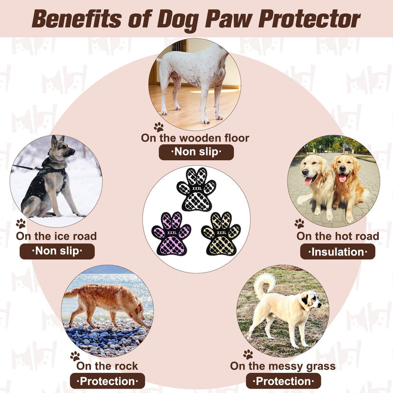 BEAUTYZOO Dog Paw Protectors Grip Pads Anti-Slip Traction for Small Medium Large Dogs on Hardwood Floors Hot pavement, Dog Grip for Senior Dogs Injury Protection and Brace for Paws 6 Sets 24 Pads, XXL XXL (L 2.7in x W 2.4in) - PawsPlanet Australia