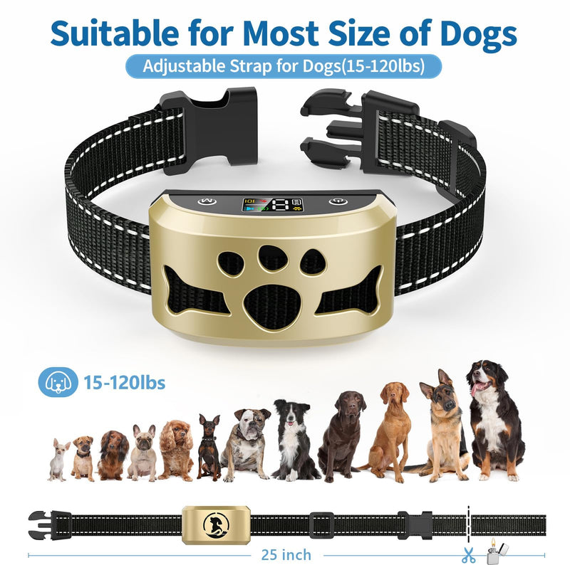 Dog Bark Collar，BXQ Bark Collar for Large Dog with 4 Training Modes and 8 Sensitivity, Rechargeable Humane Barking Collar with 8 Levels for Vibration&Shock, Waterproof Anti Bark Collars - PawsPlanet Australia