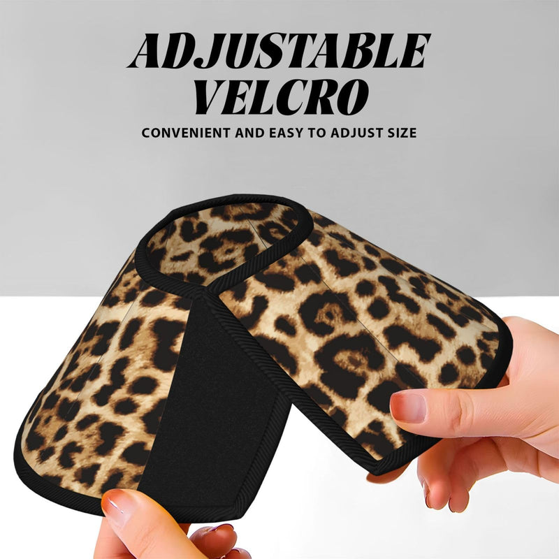 Leopard Print cat Cone Collar Adjustable Elizabethan Circle Kitten Dog Stop Licking Scratch After Surgery Protective Neck Cover Leopard Print Small