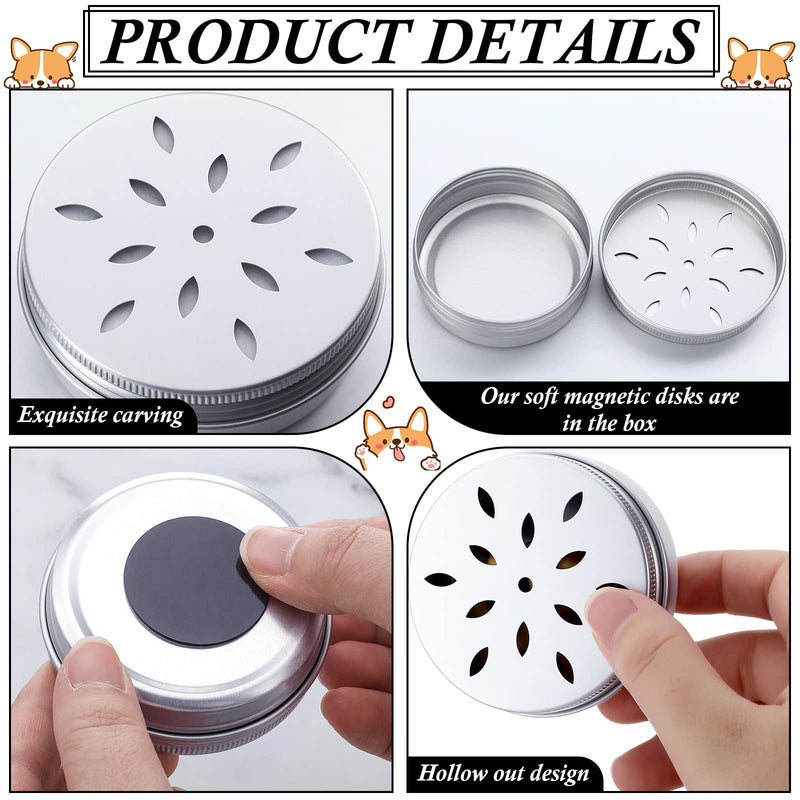 Oudain 12 Pack Dog Scent Work Tins, Dog Scent Training Box, Dog Nose Metal Container with 12 Magnetic Dots, Dog Scent Training Kit Smell Training Canisters Aluminum Cans for Dogs Training (Cute) - PawsPlanet Australia