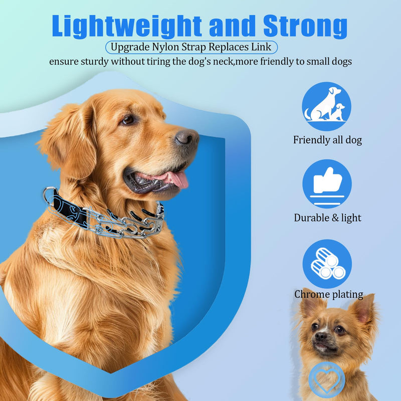 Prong Training Collar for Dogs, No Pull Collar Adjustable Dog Pinch Collar with Quick Release Buckle, for Small Medium Large Dogs, Extra Link and Caps (S: (13'' - 17'') 2.25mm) S: (13'' - 17'')2.25mm