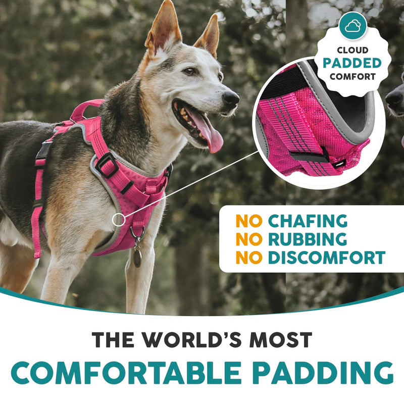 Embark Sports Dog Harness - Medium Dog No Pull with Light, Breathable Design - Pink Vest with Handle for Control, Easy On/Off, Size Adjustable - PawsPlanet Australia