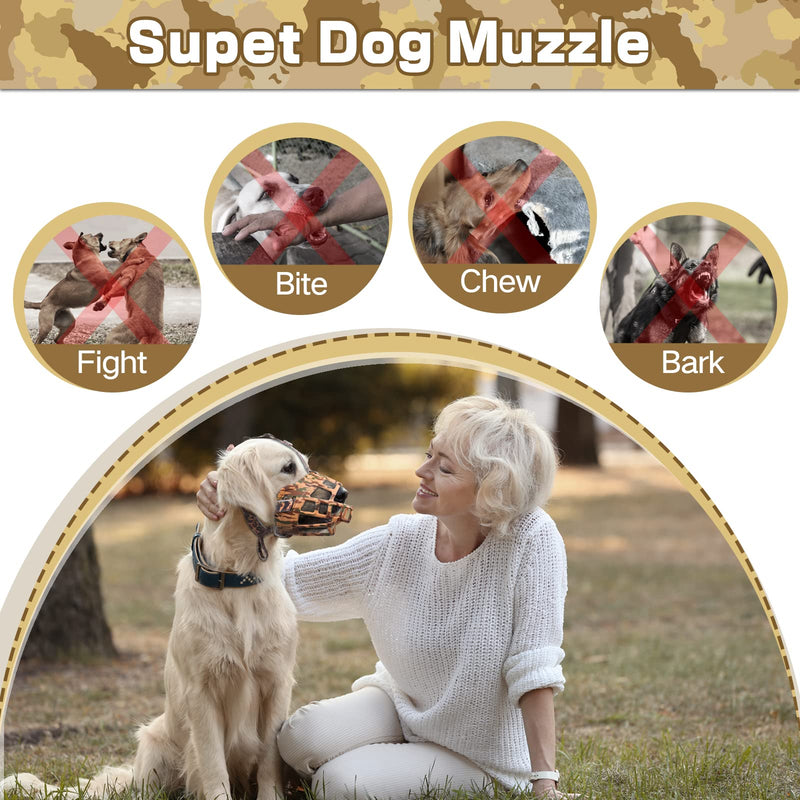 Basket Dog Muzzle for Prevent Biting – Breathable & Adjustable Muzzle for Large, Medium & Small Dogs Allows Panting, Drinking & Treats Perfect for Grooming, Training & Reactive Dogs, Brown, Size 4 - PawsPlanet Australia