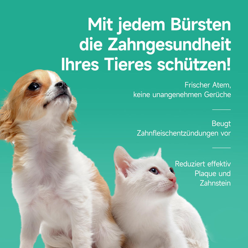 Jubelinn 4x Finger Toothbrush for Dental Care & Oral Hygiene - Soft Silicone Finger Cots Suitable for Small Dogs & Cats - Fresh Breath - Prevents Tartar & Inflammation - Teeth Cleaning