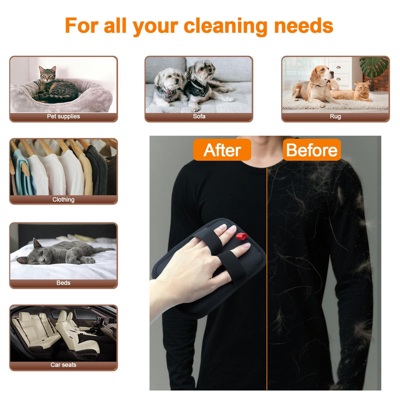 Pet Hair Removal Glove for Small Hands, 2Pcs Electrostatic Dog Cat Hair Remover Gloves for Furniture Car Seat Couch, Reusable Grooming & Shedding Tool with Free Steel Comb & Toothbrush - PawsPlanet Australia